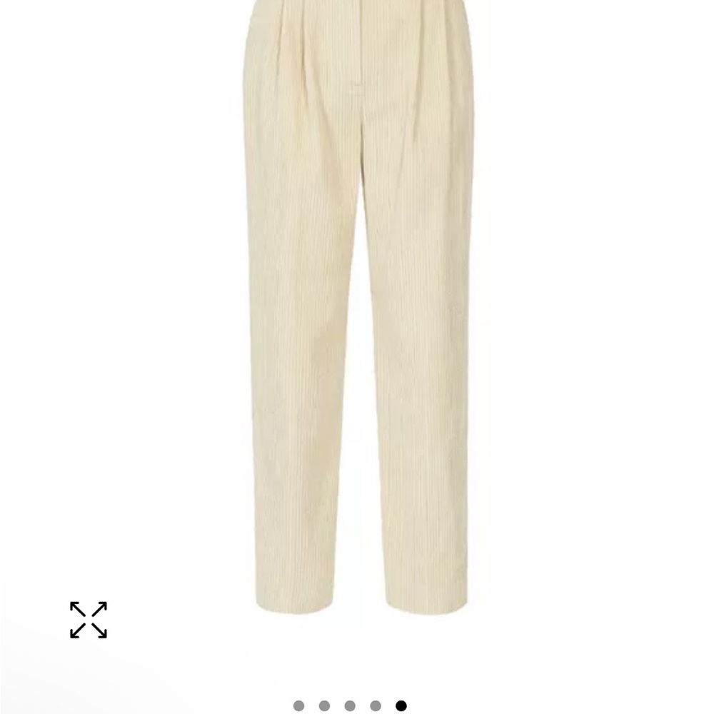 Reiss Aster Corduroy Cropped Pants in Cream - Picture 5 of 5